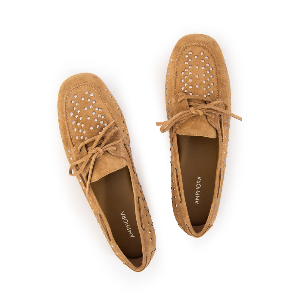 Mocasin sara cuero beige