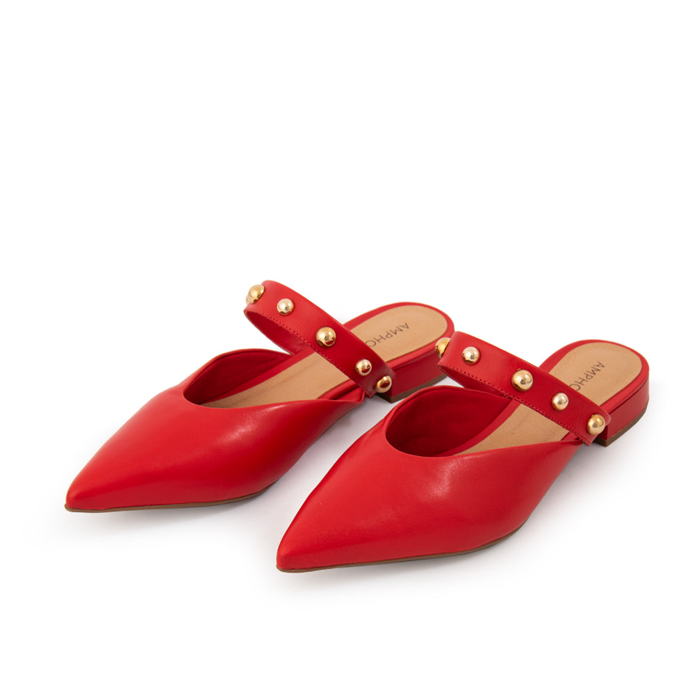 Zapato sienna cuero rojo