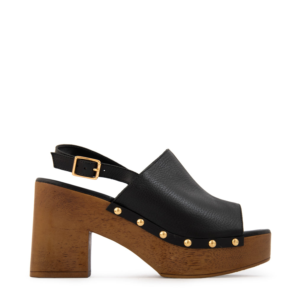 Sandalia solana cuero negro