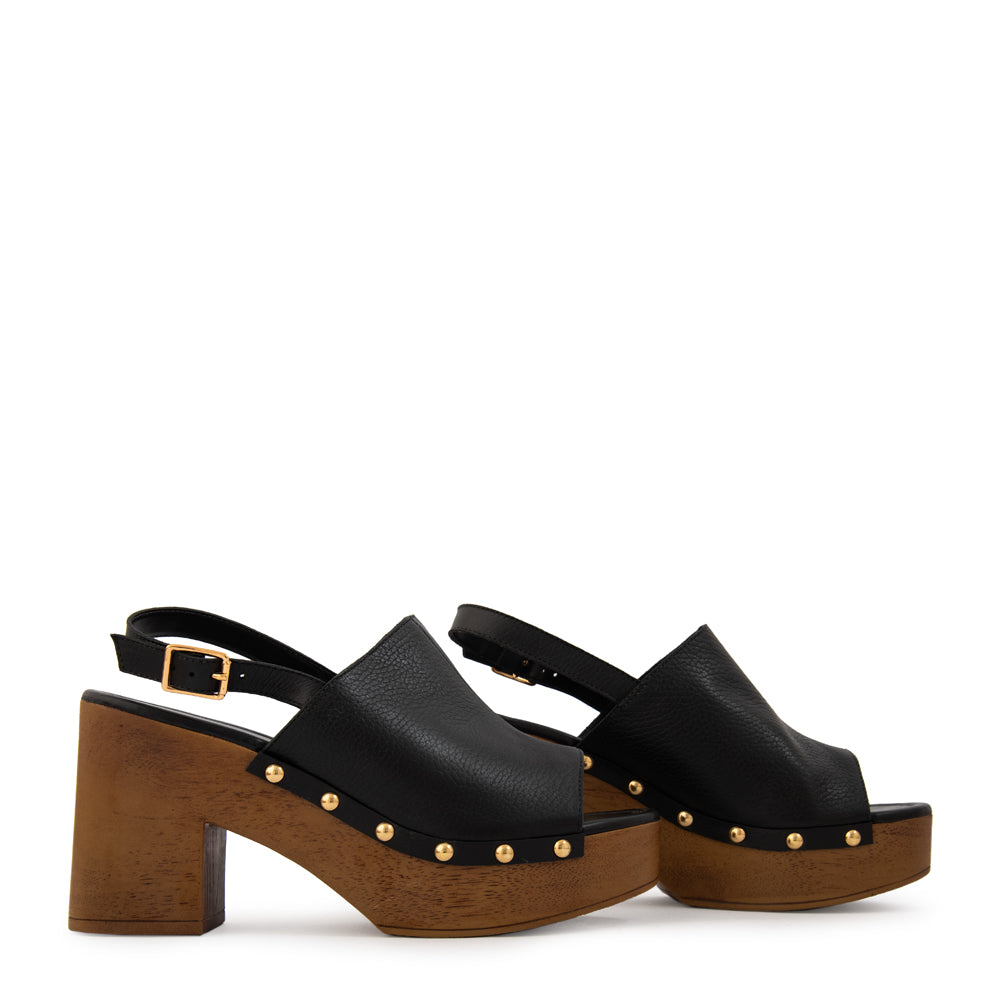 Sandalia solana cuero negro