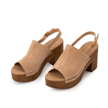 Sandalia solana cuero beige