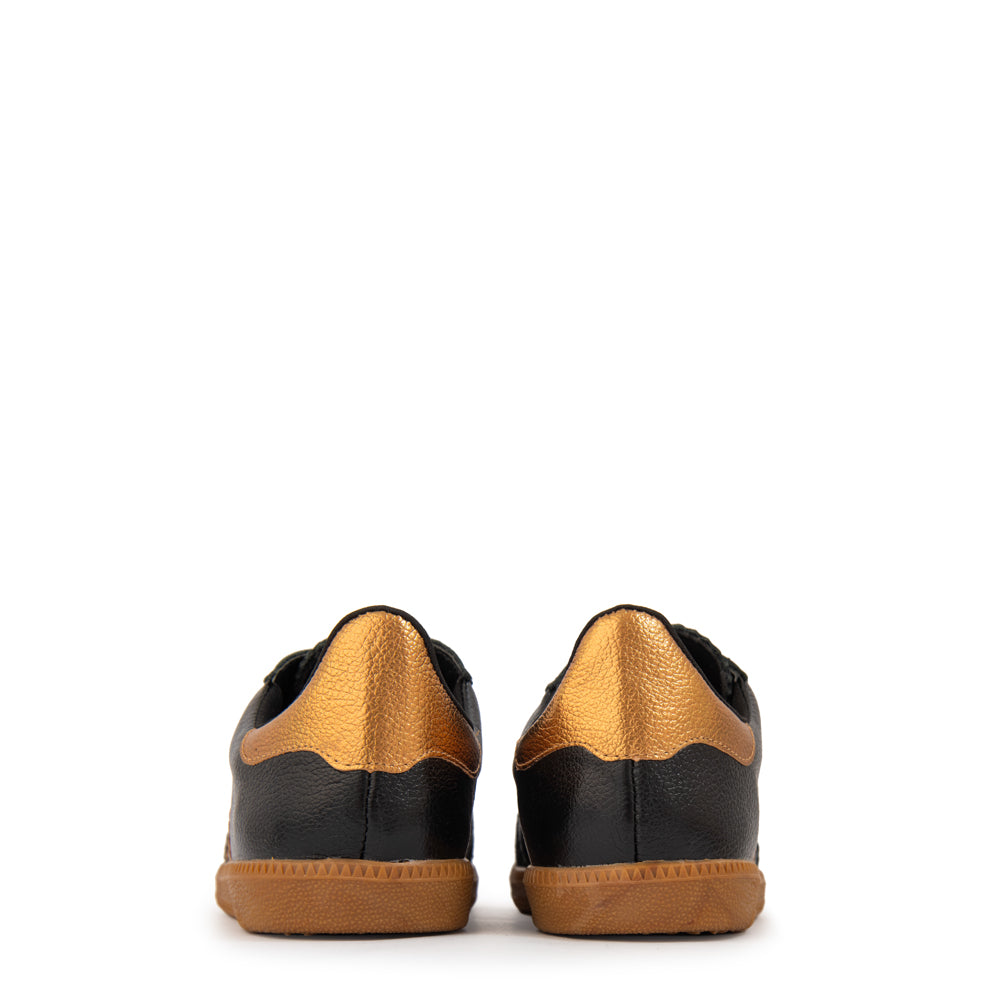 Zapatilla solar cuero negro