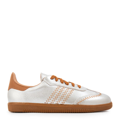 Zapatilla stella cuero plateado