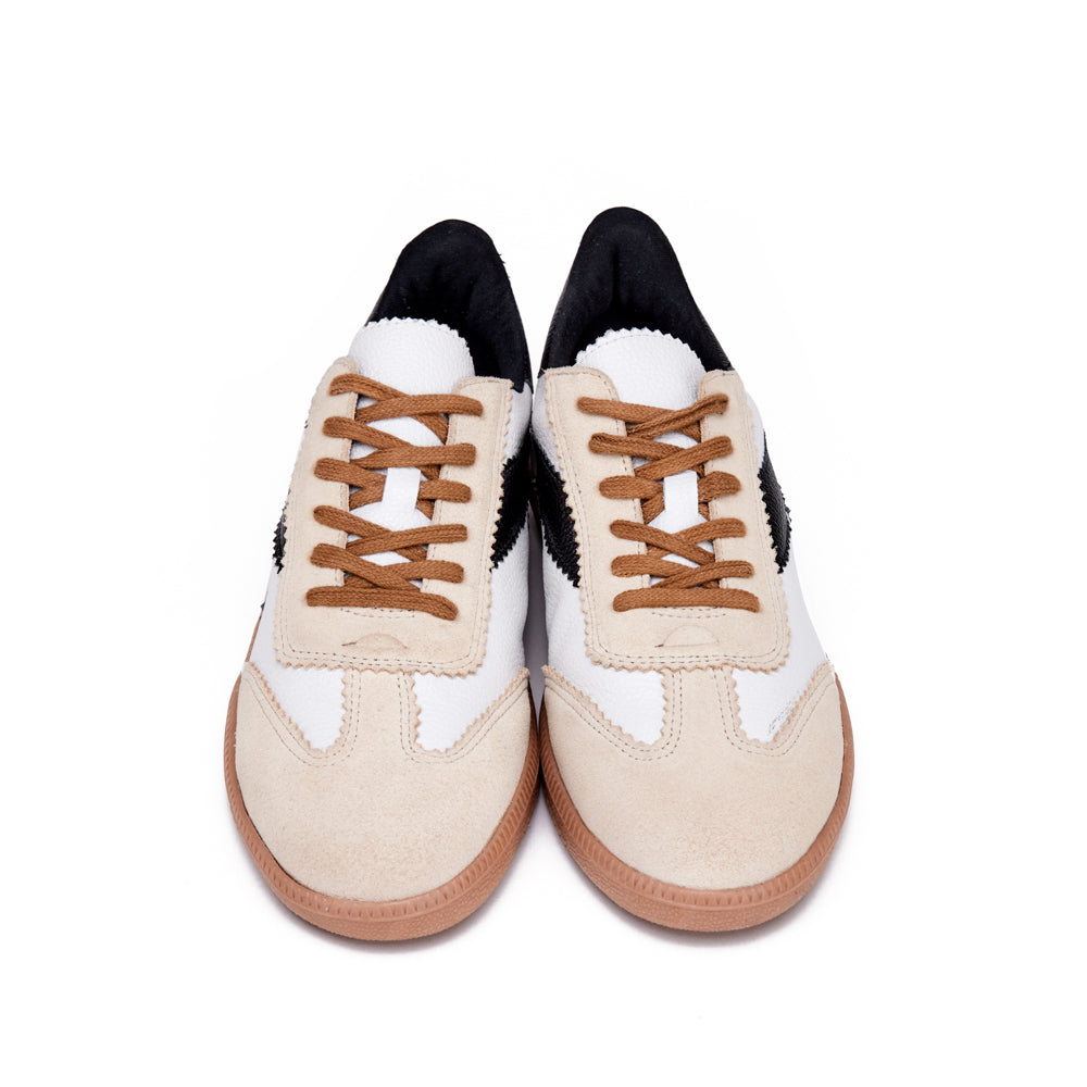 Zapatilla susana cuero beige