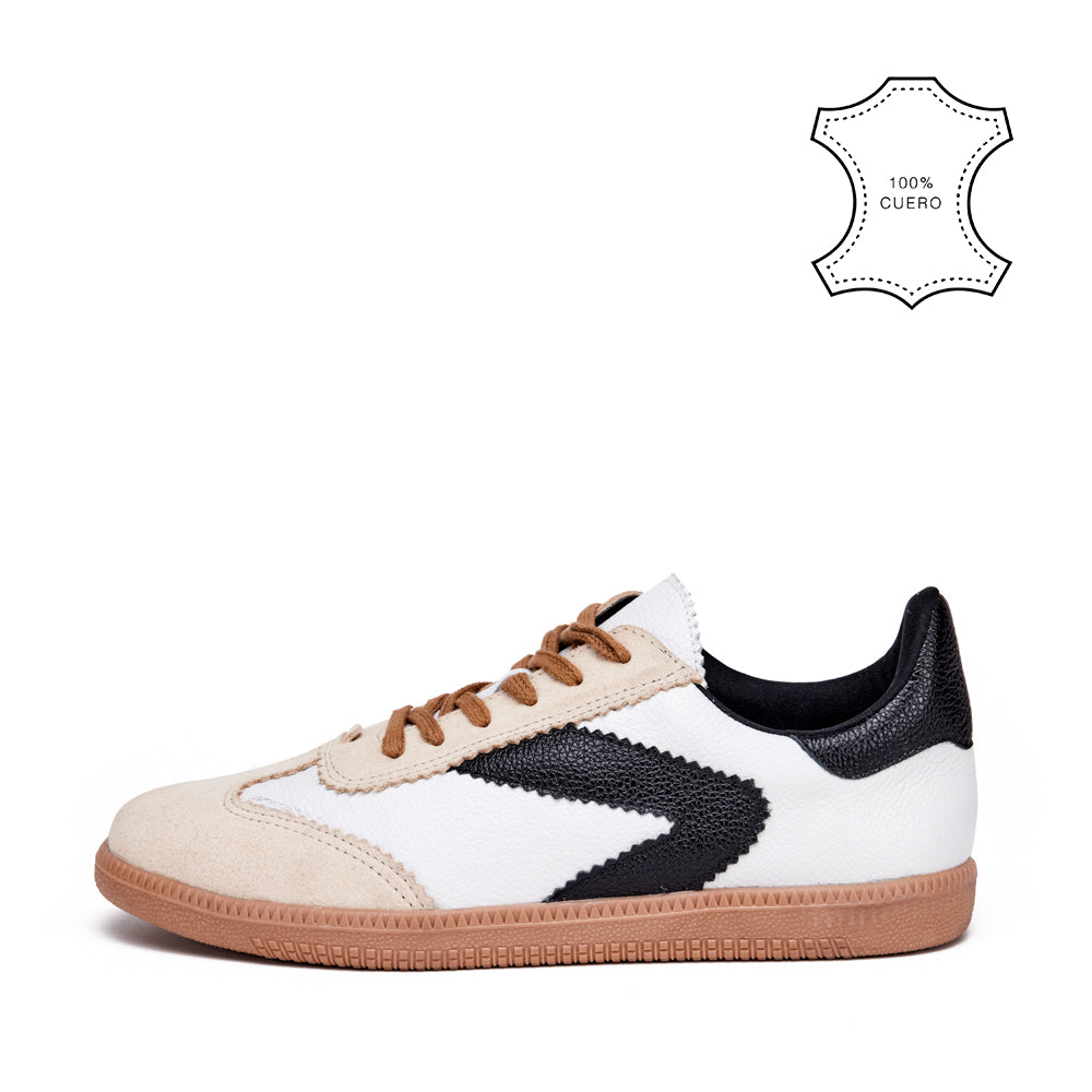 Zapatilla susana cuero beige