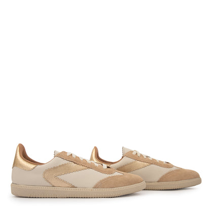 Zapatilla susana cuero dorado medio