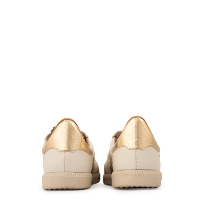 Zapatilla susana cuero dorado medio