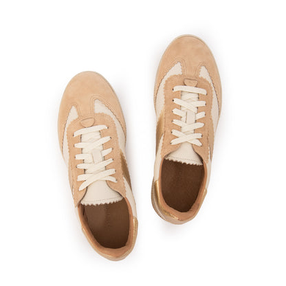 Zapatilla susana cuero dorado medio