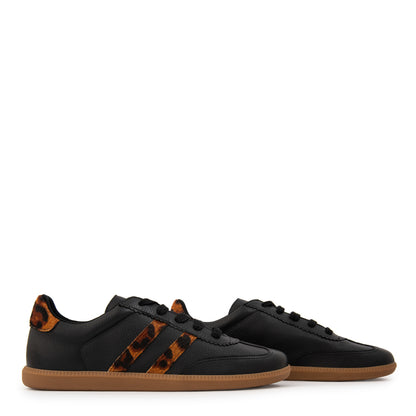 Zapatilla vera cuero negro