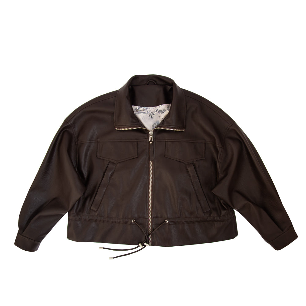 Retro bomber jacket viviana café oscuro