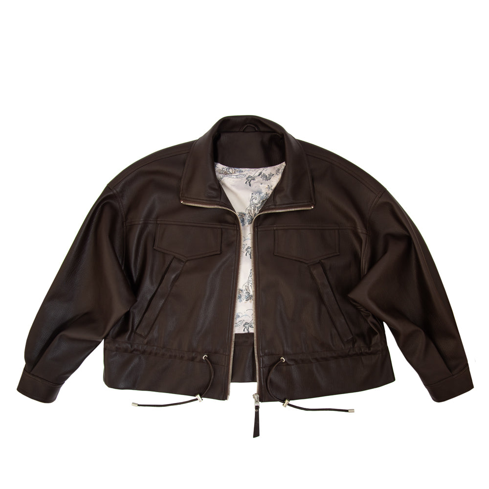 Retro bomber jacket viviana café oscuro