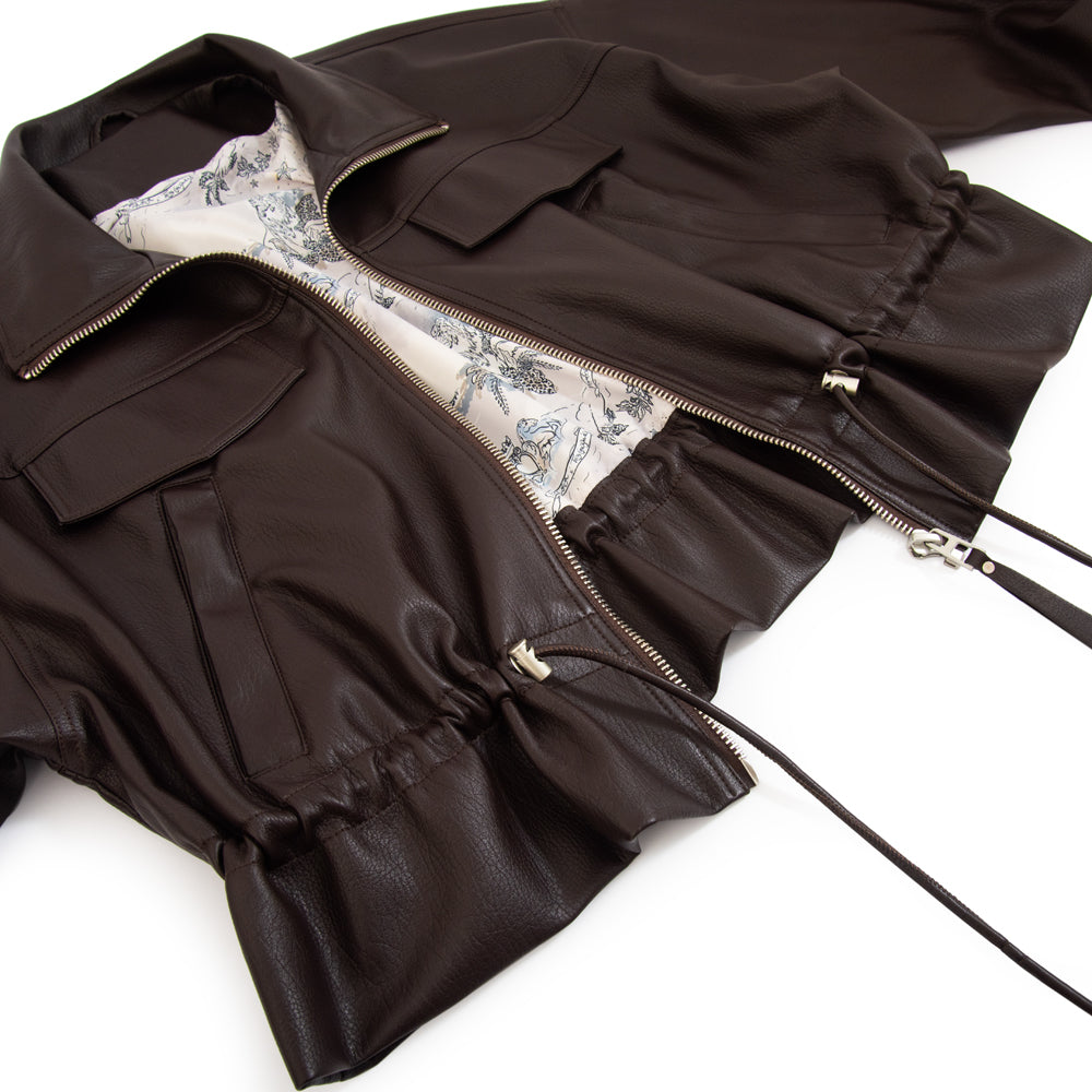 Retro bomber jacket viviana café oscuro