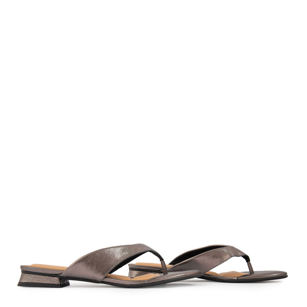 Sandalia mule yasmin plateado oscuro
