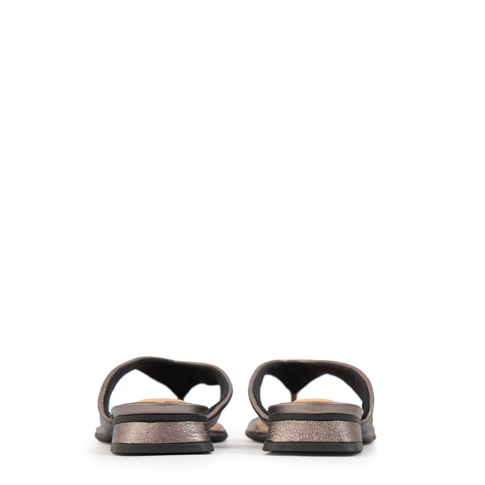 Sandalia mule yasmin plateado oscuro