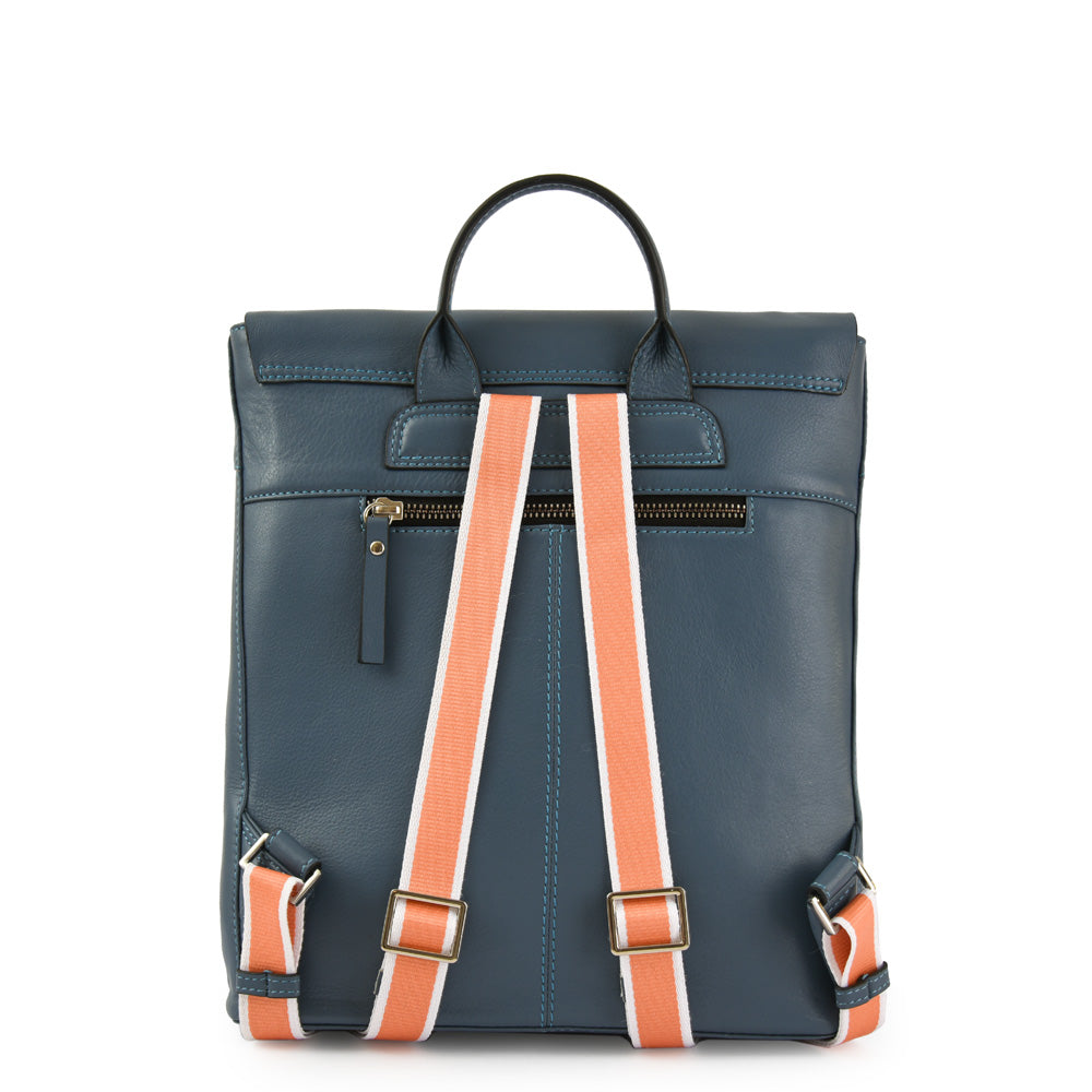 Mochila parana cuero celeste