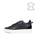 Zapatilla rosemarie cuero negro