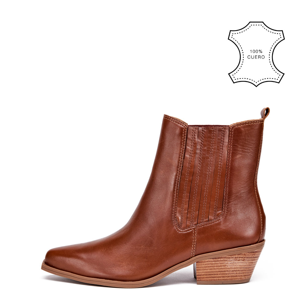 Botin Taco samy cuero café