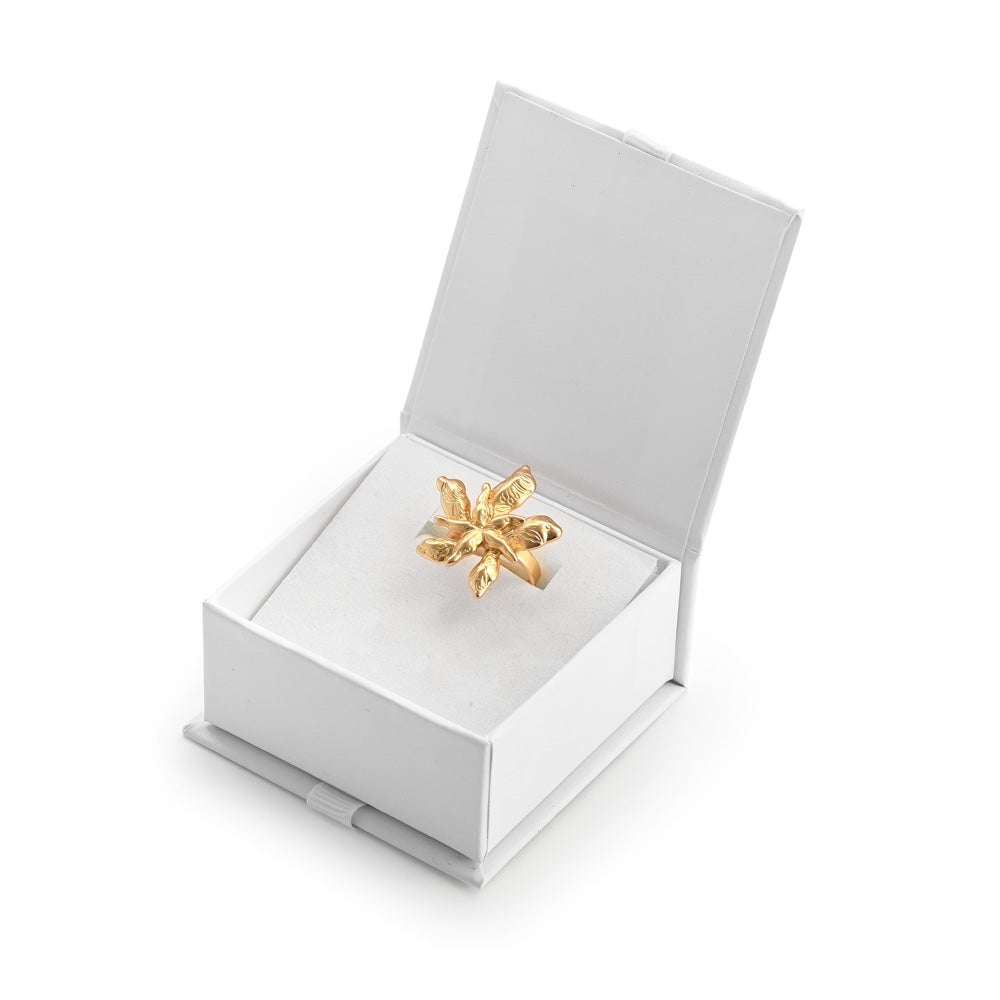 Anillo jaci dorado claro