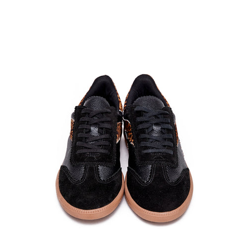 Zapatilla susana cuero negro