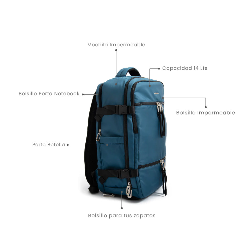 Mochila Travel con tapa vesta grande denim
