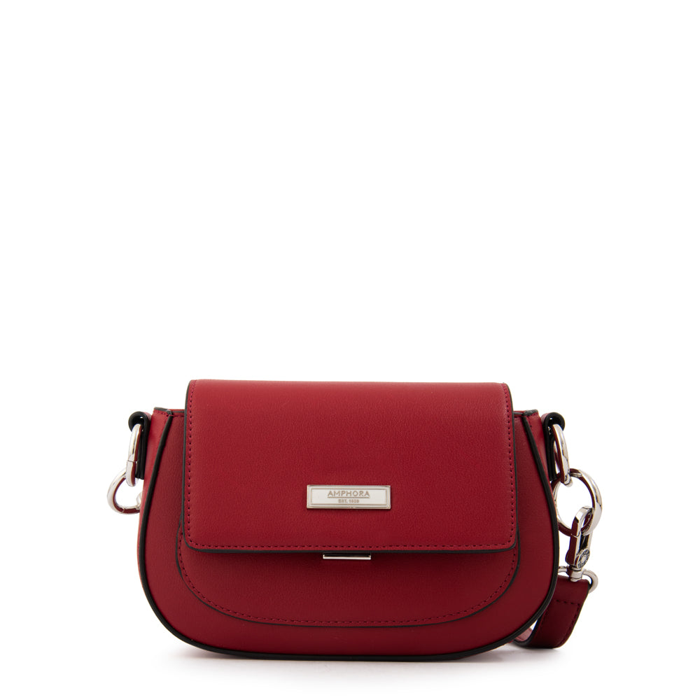 Cartera bandolera con tapa xime pequeña rojo