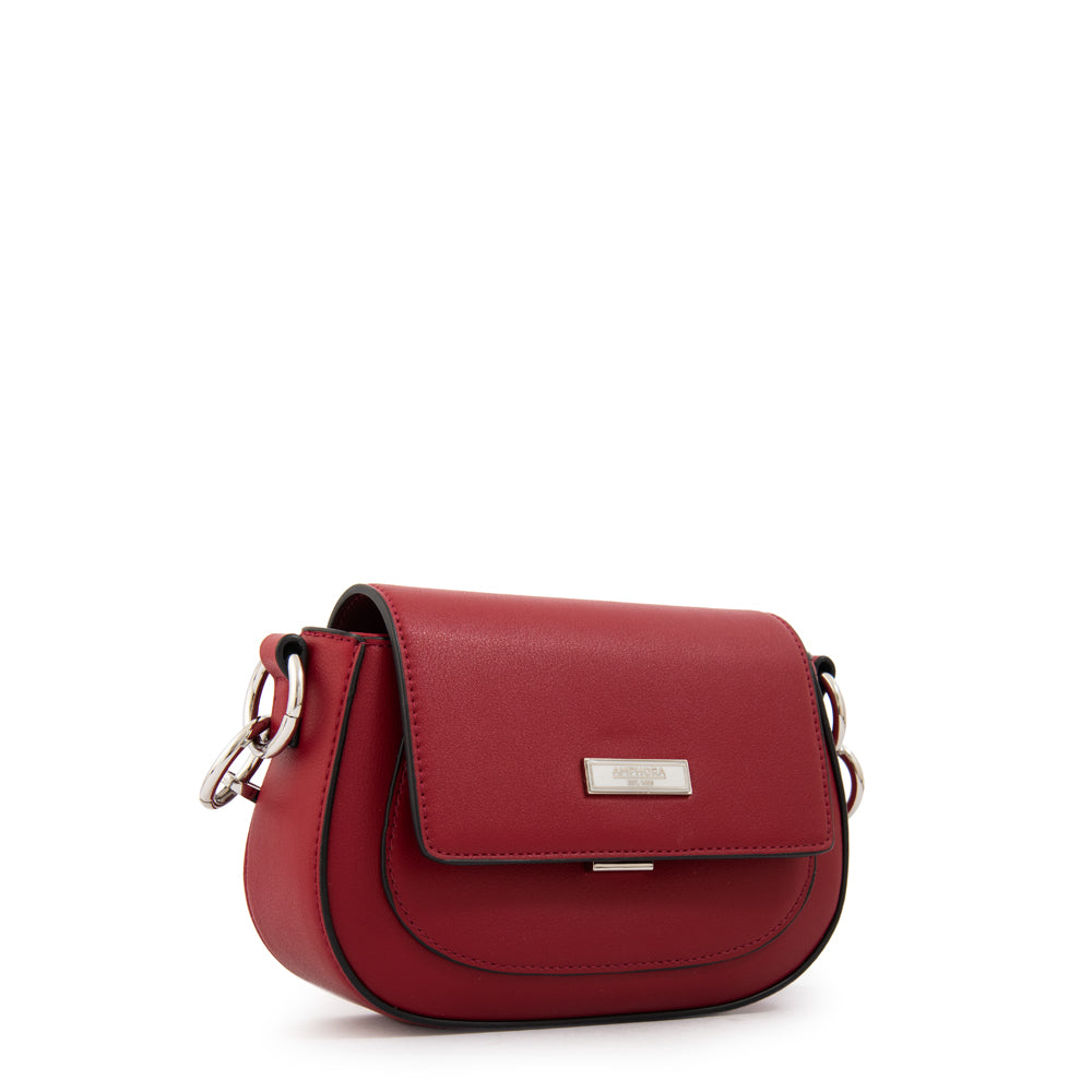 Cartera bandolera con tapa xime pequeña rojo