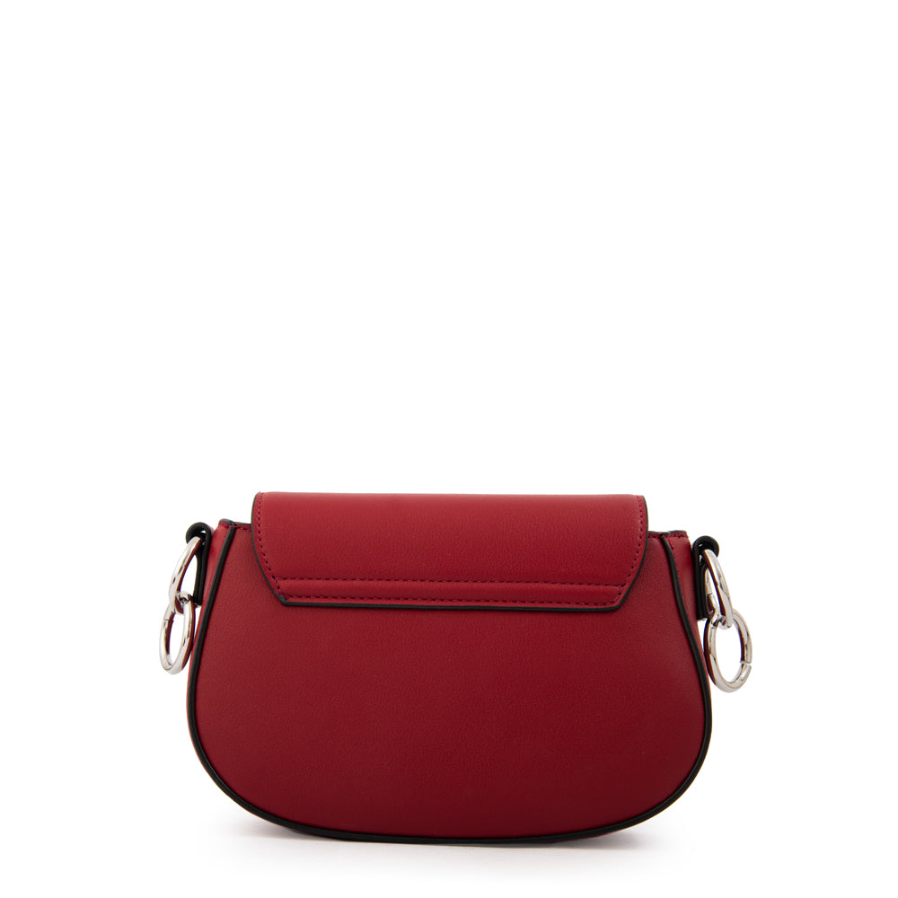 Cartera bandolera con tapa xime pequeña rojo