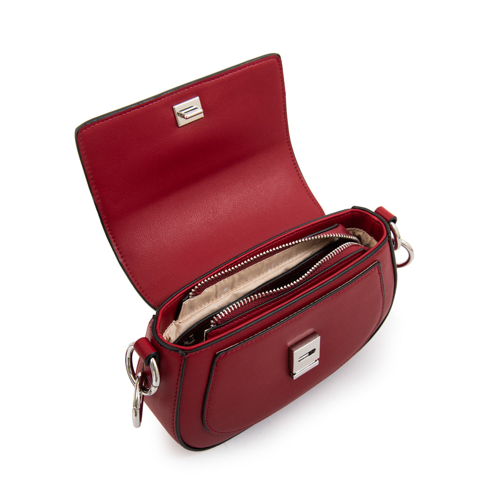 Cartera bandolera con tapa xime pequeña rojo